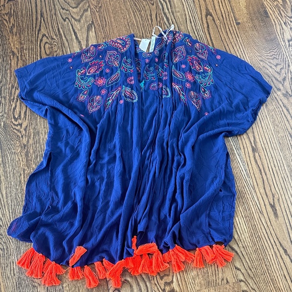 Francesca's Collections Swim | Navy Embroidered Swim Cover Up one size - Picture 1 of 5